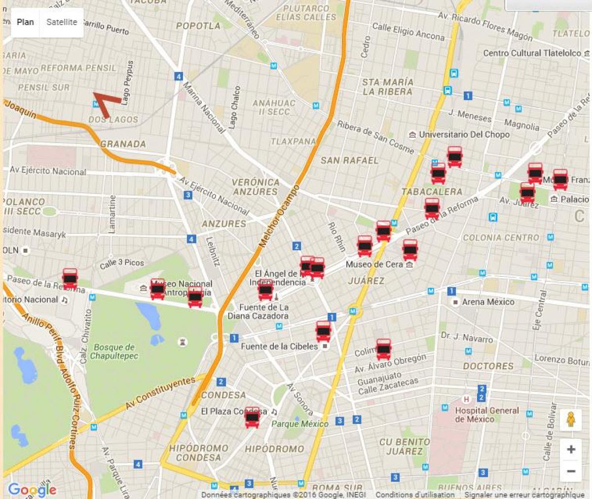 turibus Mexico City harta rutelor