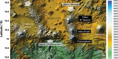 Harta Mexico City altitudine
