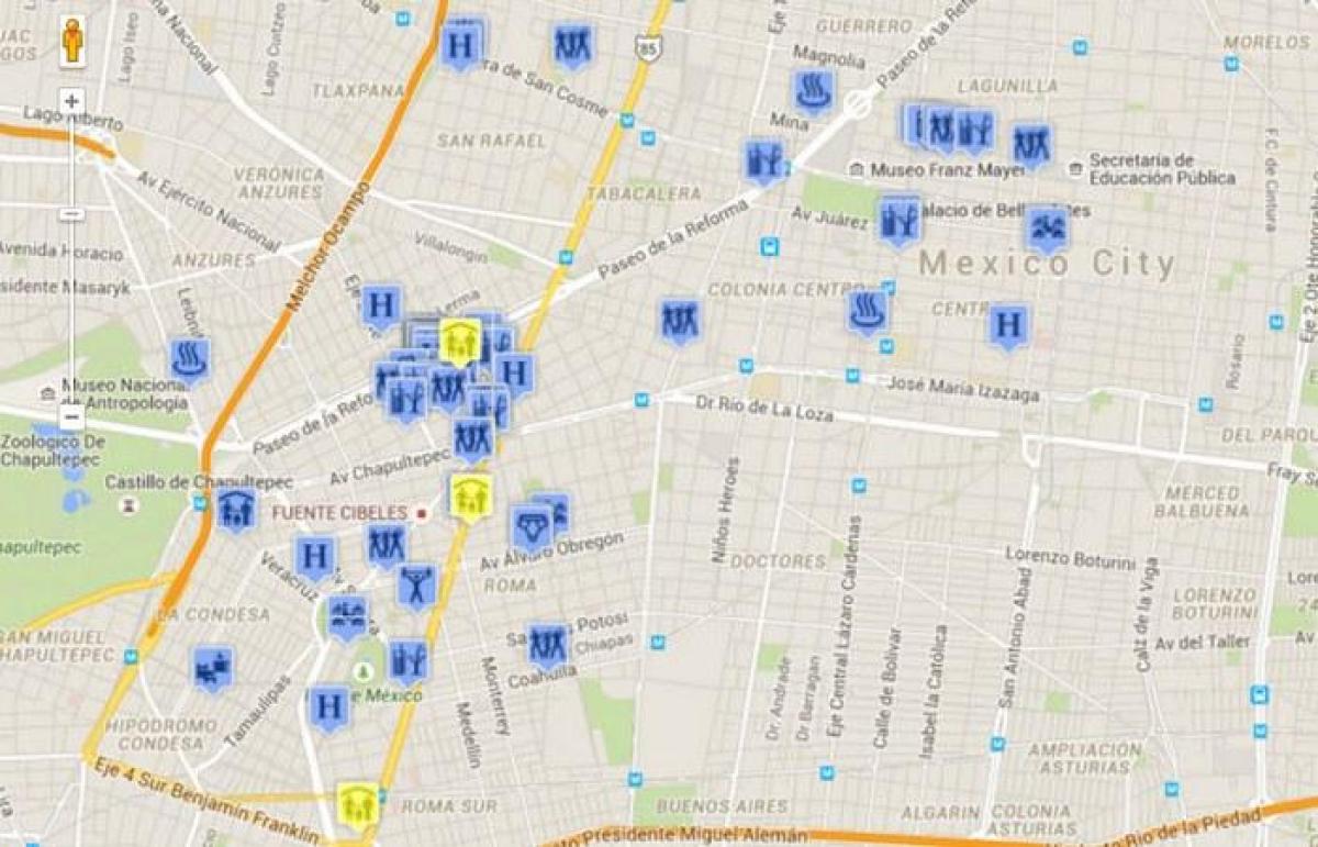 gay Mexico City arată hartă
