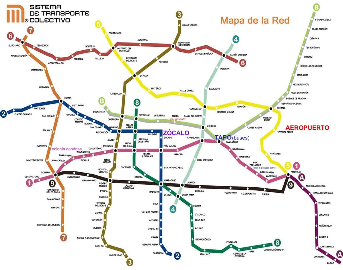 Mexico City tren hartă