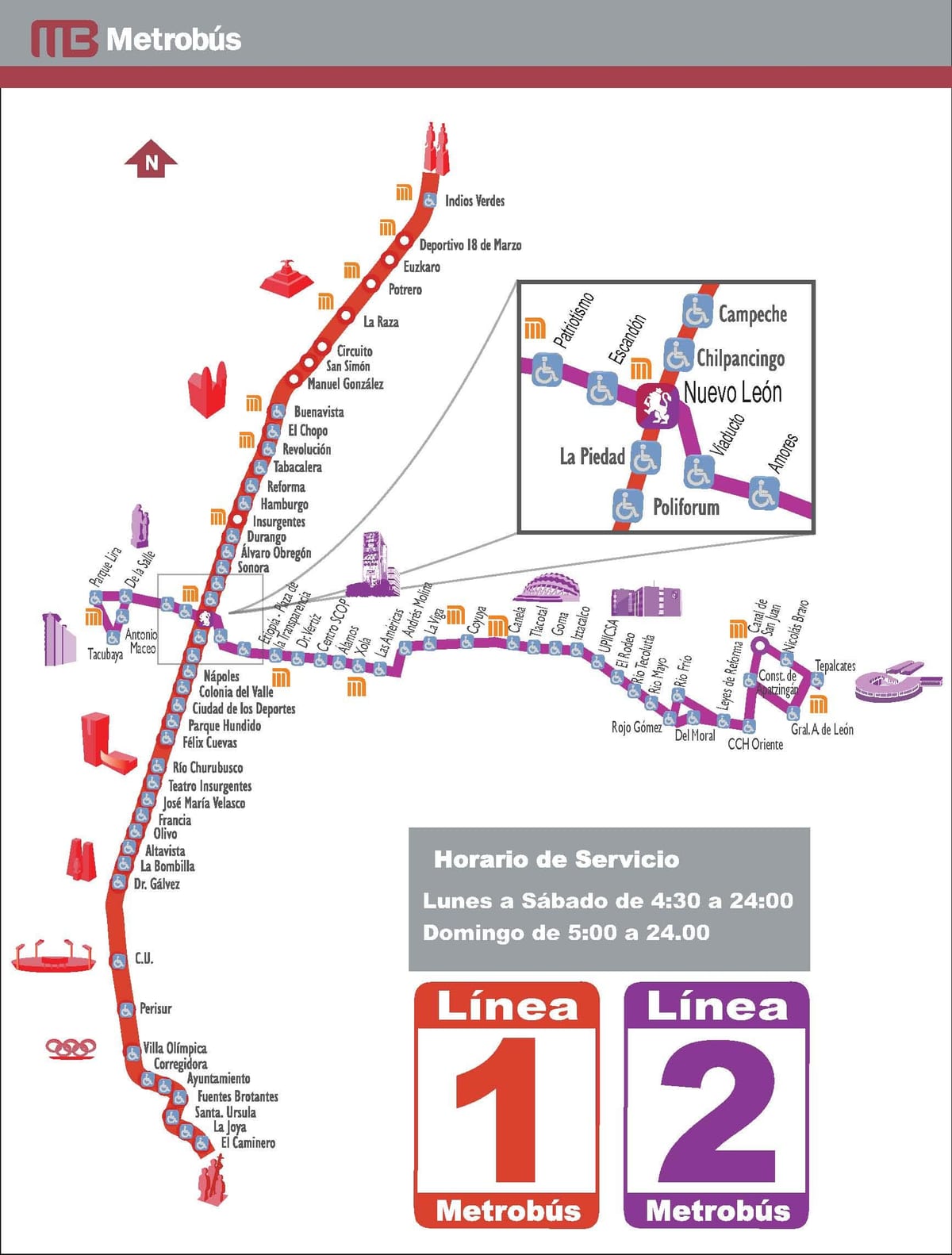 harta metrobus Mexico City