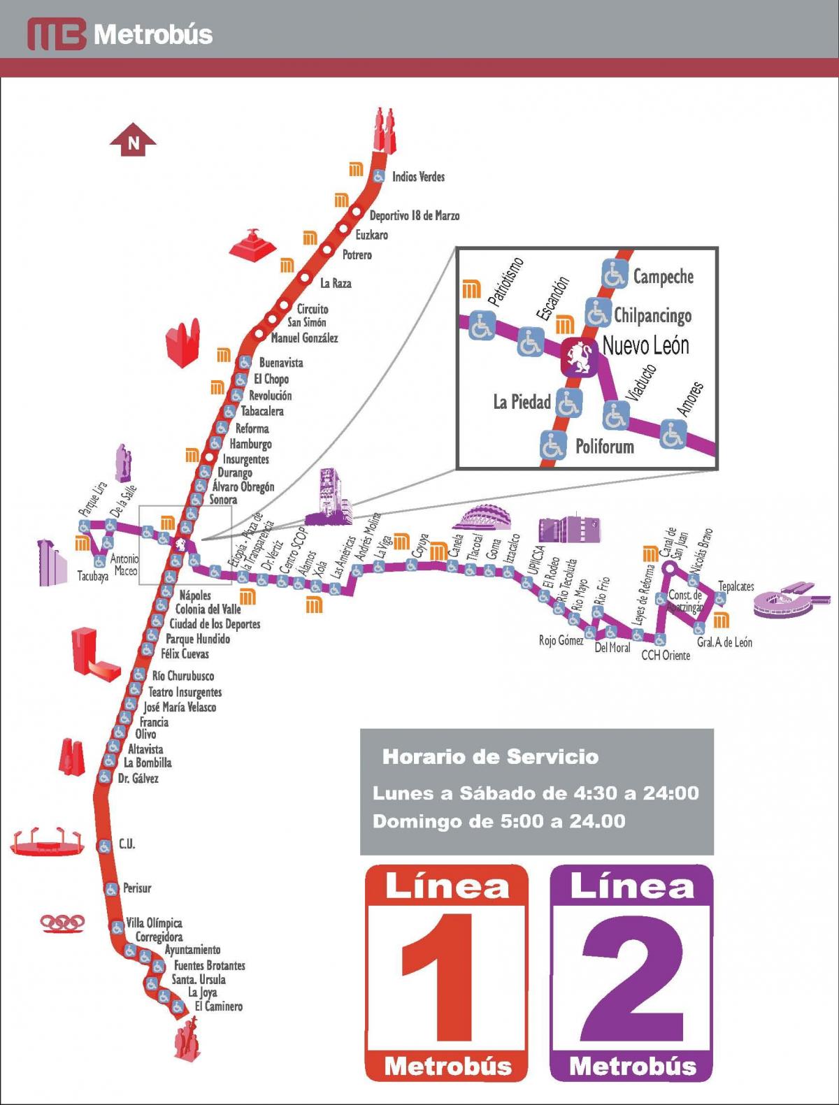 harta metrobus Mexico City