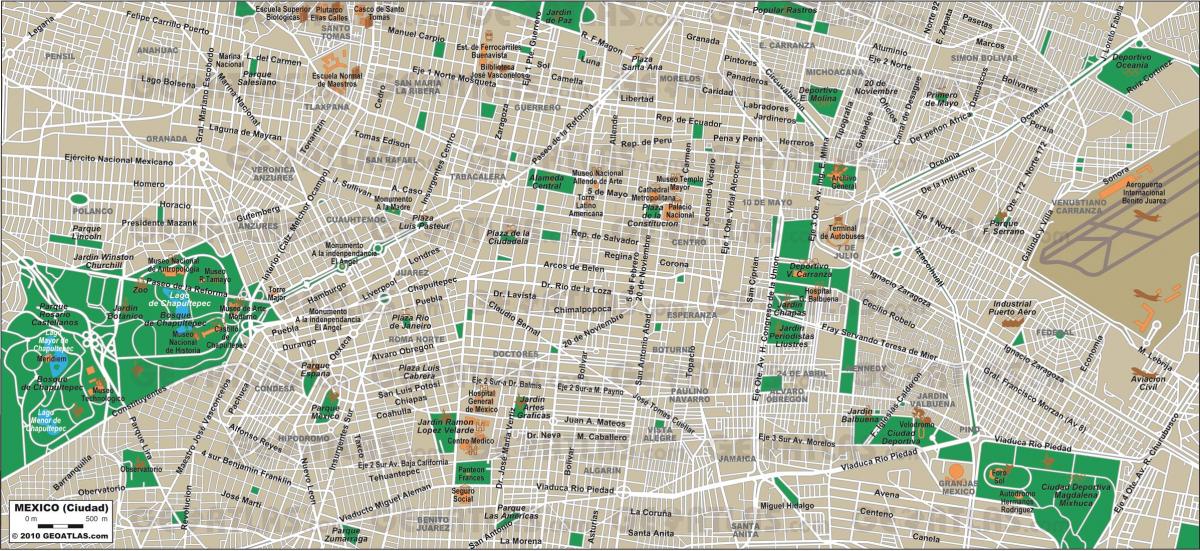 Mexico City street arată hartă