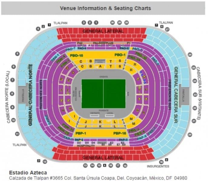 estadio azteca de relaxare hartă