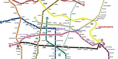 Mexico City tren hartă
