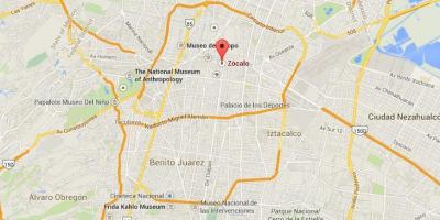Zocalo din Mexico City arată hartă